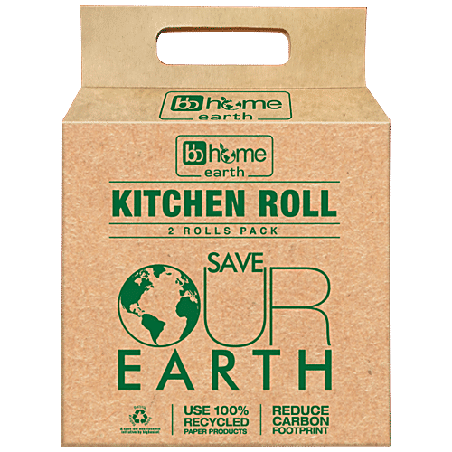 bb home Earth Kitchen Towel - 2 Ply, Soft, Hygienic & Highly Absorbent, 100% Eco-Friendly, 120 pcs (Pack of 2) 