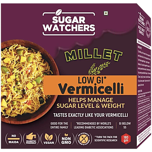 Sugar Watchers Low GI Vermicelli | Sewai | No Maida | Diabetic Friendly, 180 g Low GI
Diabetic Friendly
Natural