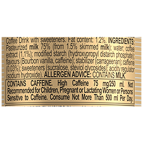 Hell Energy Coffee - Provides Strength, Slim Latte, Bourbon Vanilla Flavour, 250 ml  