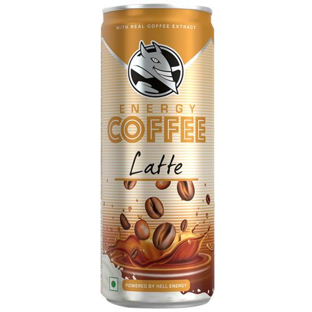 HELL ENERGY Coffee - Provides Strength, Latte Flavour, 250 ml 