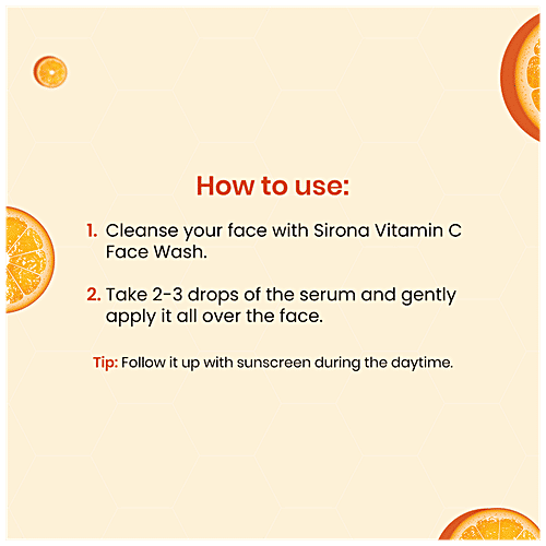 SIRONA 20% Vitamin C Face Serum for Men & Women 30 ml for Repair Skin Damage, Heals Dark Spots & Makes Skin Radiant with Niacinamide, Gotu Kola & Tasmanian Pepper Fruit, 30 ml Bottle