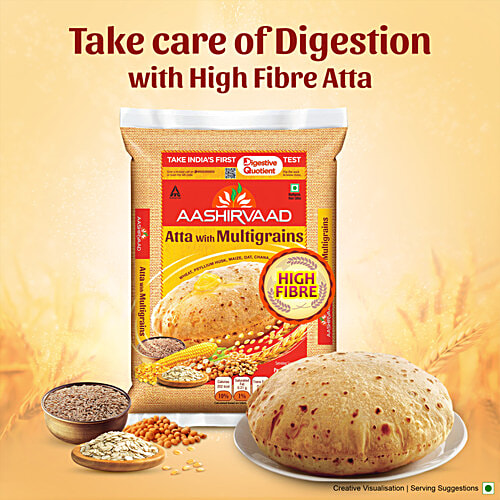 Aashirvaad Atta With Multigrains, 10 kg  High Fibre