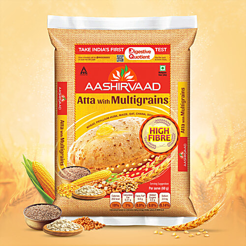 Aashirvaad Atta With Multigrains, 10 kg  High Fibre