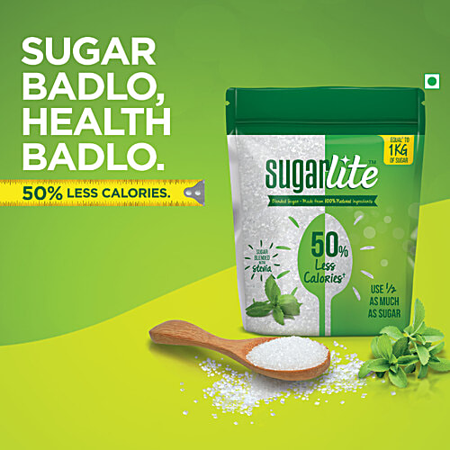 Sugarlite Blended Sugar - 50% Less Calories, With Stevia, For Tea , Coffee, Baking Needs, 500 g (Pack of 3) 