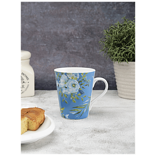 Clay Craft Ceramic Coffee/Milk Mug - Zing, Imperial Blue, 340 ml