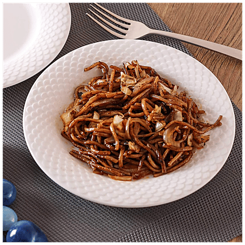 Clay Craft Ceramic Basic Quarter Plate - Ripple, 7", Plain White, 1 pc  