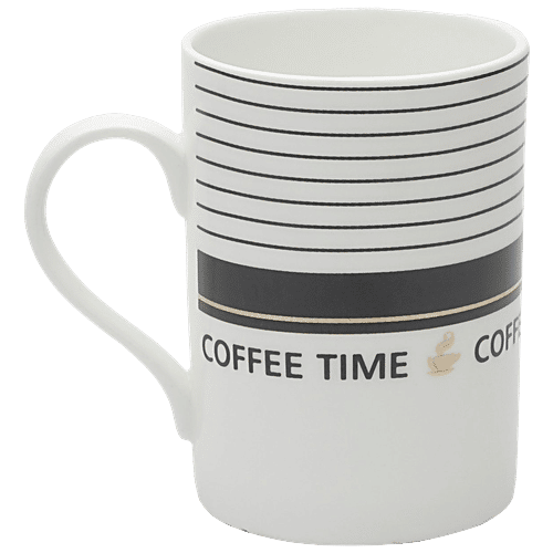 JCPL Ceramic Coffee/Milk Mug - Coffee Time, Pride, Stripes, 330 ml