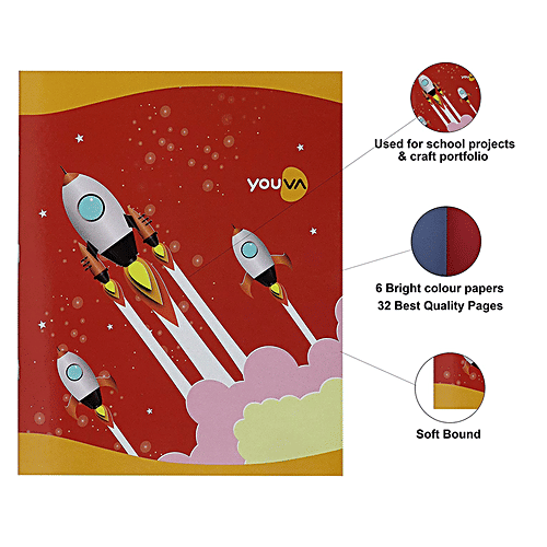 Navneet Youva Scrap Book - Unruled, 220 mm x 280 mm, 32 Pages, 3 pcs