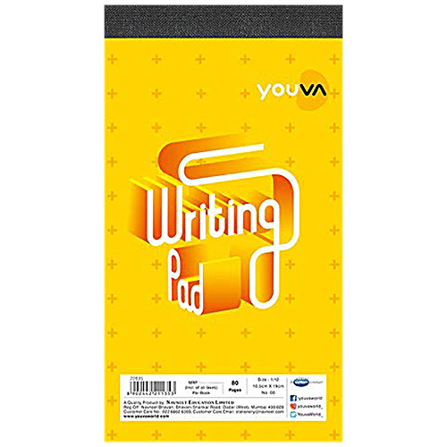 Navneet Youva Patti Bound Writing Pad - With Single Line, 80 Pages, 5 pcs