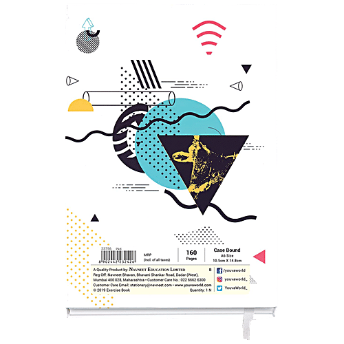 Navneet Youva Magnetic Notebook - Ruled, Single Line, Case Bound, 148 mm x 105 mm, 160 Pages, 2 pcs