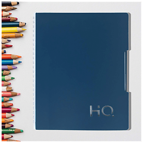 Navneet HQ Wiro Bound Notebook - Ruled, Single Line, Blue, A5, 160 Pages, 1 pc