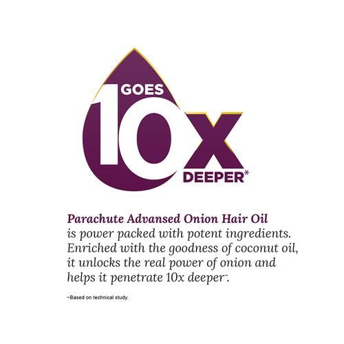 Parachute Advansed Parachute Advansed Onion Hair Oil - For Hair Growth & Hair Fall Control With Natural Coconut Oil & Vitamin E, 200 ml  