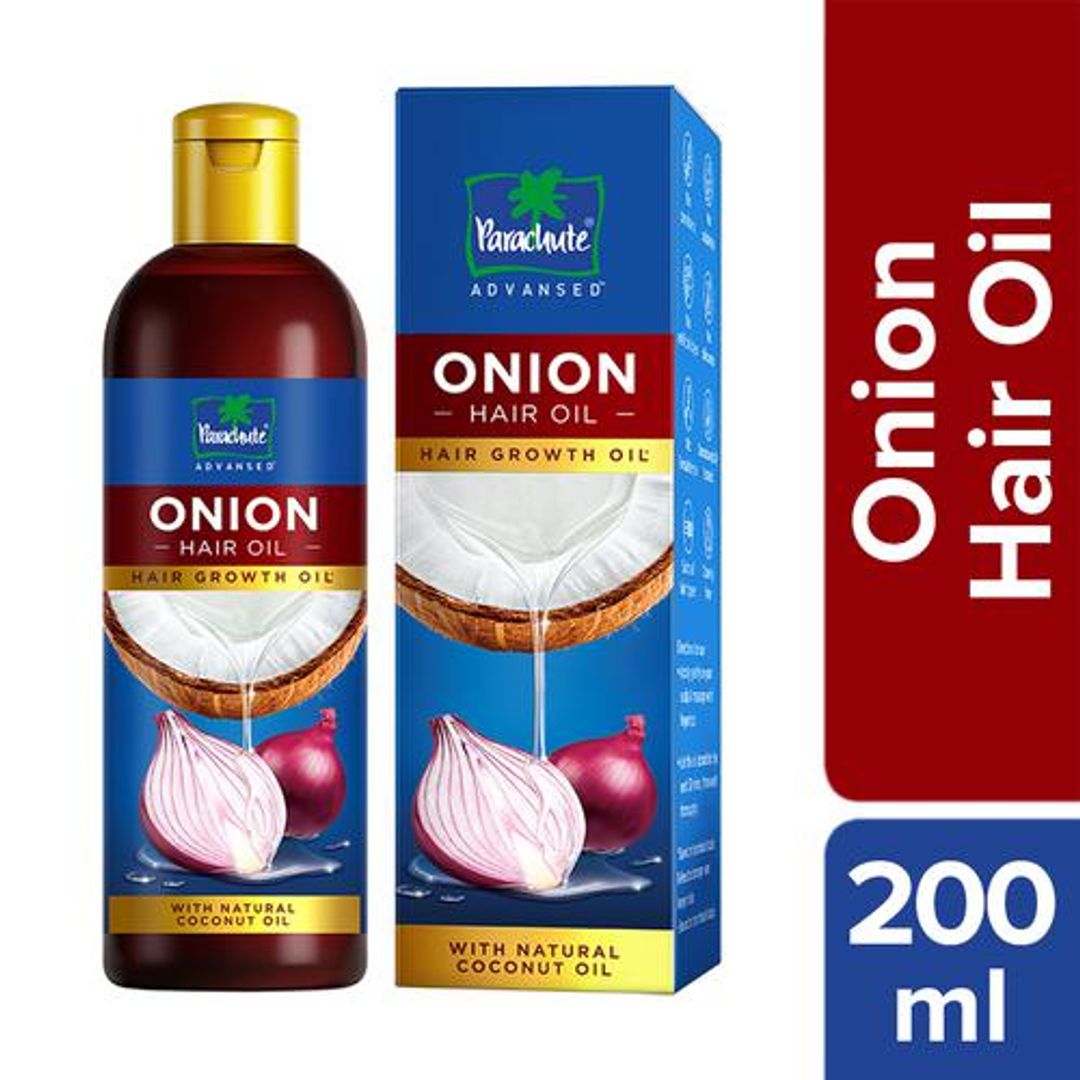 Parachute Advansed Onion Hair Oil - For Hair Growth & Hair Fall Control With Natural Coconut Oil & Vitamin E, 200 ml 