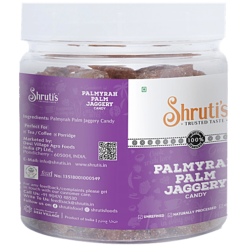 Shruti's SHRUTI'S PALMYRAH PALM JAGGERY CANDY 250 GM JAR - Naturally Proce 250 g Jar, 250 g Jar 