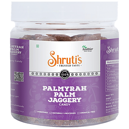 Shruti's SHRUTI'S PALMYRAH PALM JAGGERY CANDY 250 GM JAR - Naturally Proce 250 g Jar, 250 g Jar 