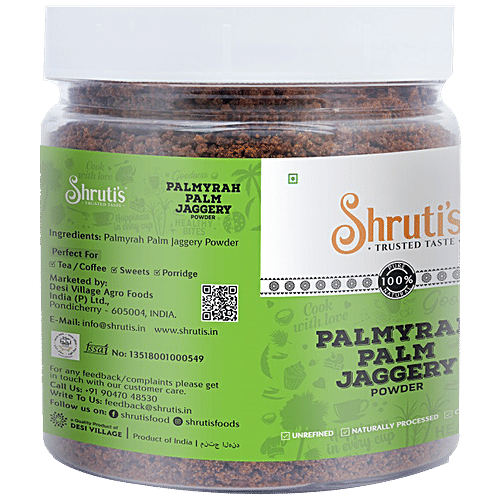 Shruti's SHRUTI'S PALMYRAH PALM JAGGERY POWDER 250 GM JAR  - Naturally Proce 250 g Jar, 250 g Jar 