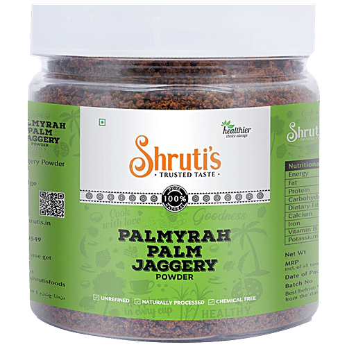 Shruti's SHRUTI'S PALMYRAH PALM JAGGERY POWDER 250 GM JAR  - Naturally Proce 250 g Jar, 250 g Jar 