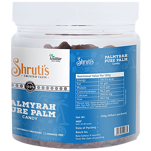 Shruti's SHRUTI'S PALMYRAH PURE PALM CANDY 250 GM JAR - Naturally Proce 250 g Jar, 250 g Jar