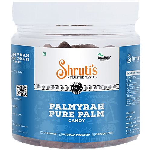 Shruti's SHRUTI'S PALMYRAH PURE PALM CANDY 250 GM JAR - Naturally Proce 250 g Jar, 250 g Jar