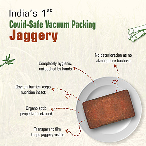 Dhampur Green Jaggery/Gur - Vacuum Packed, 1 kg Pouch