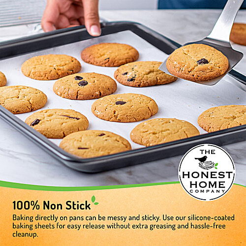 The Honest Home Company Baking Paper Sheets - Cake Mould Lining, Silicon Coating, Food Safe, For Baking, 26 cm, 100 pcs  