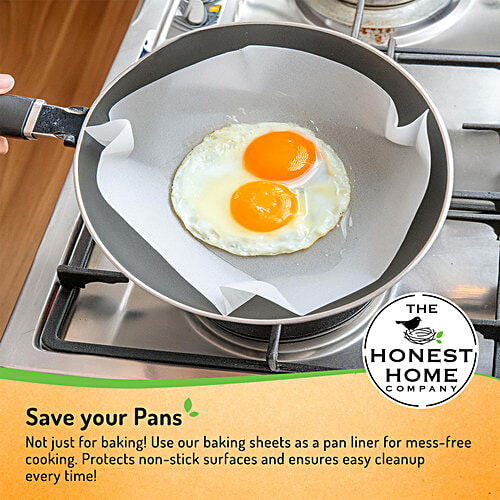 The Honest Home Company Baking Paper Sheets - Cake Mould Lining, Silicon Coating, Food Safe, For Baking, 26 cm, 100 pcs  