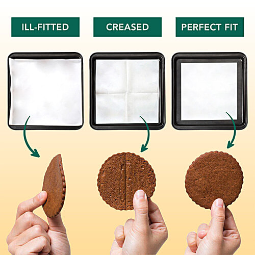 The Honest Home Company Baking Paper Sheets - Cake Mould Lining, Silicon Coating, Food Safe, For Baking, 26 cm, 100 pcs  