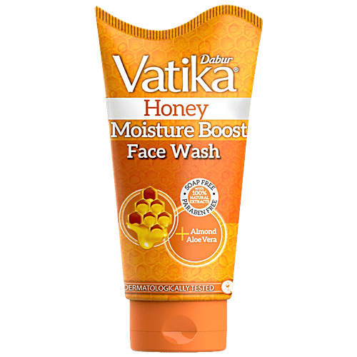 Dabur Honey Moisture Boost Face Wash - With Almond & Aloe Vera, Soap & Paraben Free, 150 ml  