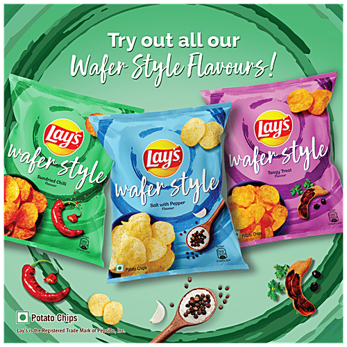 Buy Lays Wafer Style Potato Chips Sundried Chilli Flavour, Crispy