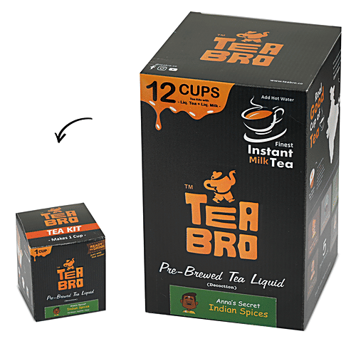 Tea Bro  Pre-brewed Tea Liquid/Decoction - Anna's Secret Indian Spices, 540 g (12 Cups) 