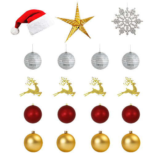 CherishX Christmas Decoration DIY Combo - For Office, Home, Gifting Use, 19 pcs  