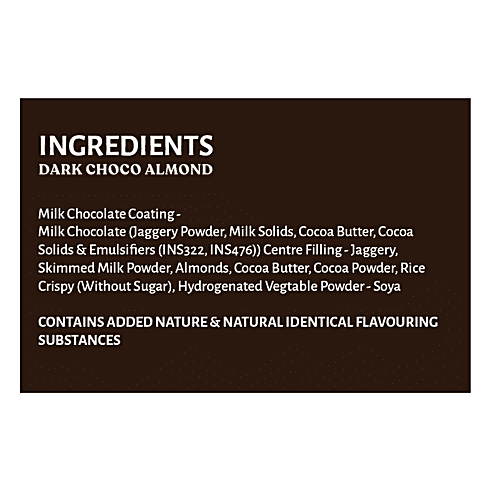 Open Secret Dark Choco Almond Chocolate Bars - With Jaggery, No Refined Sugar, 150 g 10 pcs 