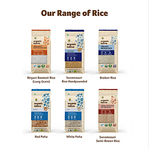 Organic Tattva Organic Gobindo Bhog Rice - Sticky, Vegan, Gluten-Free & No Additives, 1 kg Pouch