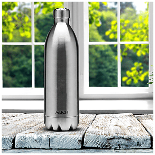 Milton Thermosteel Water Bottle With Jacket - Stainless Steel, 24 Hrs Hot & Cold, 1.8 L (1 pc) 