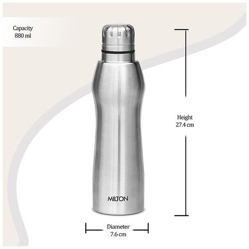 Milton Stainless Steel Water Bottle - Elate 1000, Silver, 880 ml (1 pc) 