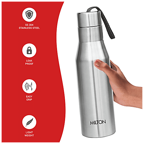 Milton Stainless Steel Bottle - Super 1000 Single Wall, Silver, 1 L (1 pc) 