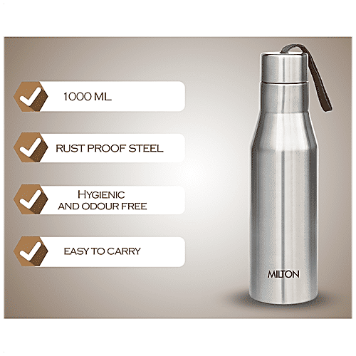 Milton Stainless Steel Bottle - Super 1000 Single Wall, Silver, 1 L (1 pc) 