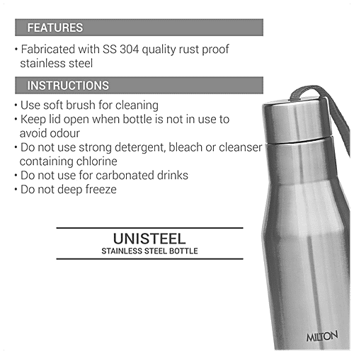 Milton Stainless Steel Bottle - Super 1000 Single Wall, Silver, 1 L (1 pc) 