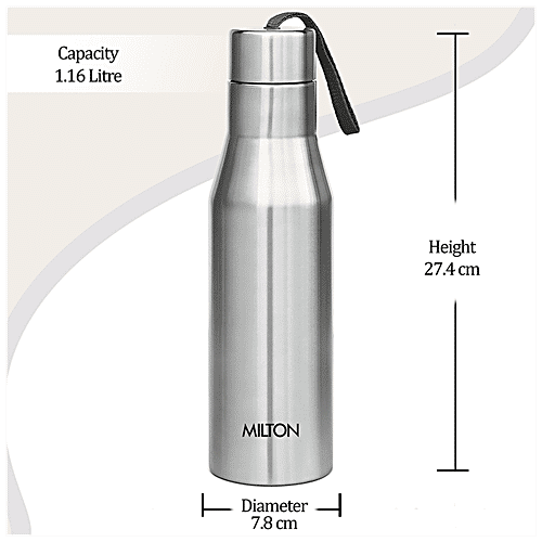Milton Stainless Steel Bottle - Super 1000 Single Wall, Silver, 1 L (1 pc) 