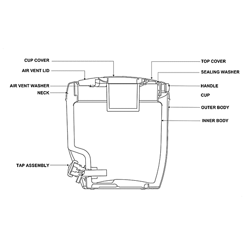 Milton Water Jug, Insulated, Blue, Kool Seal, 6 l (1 pc)