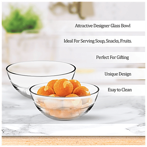 Buy Treo Jelo Designer Glass Bowl Microwave & Dishwasher Safe