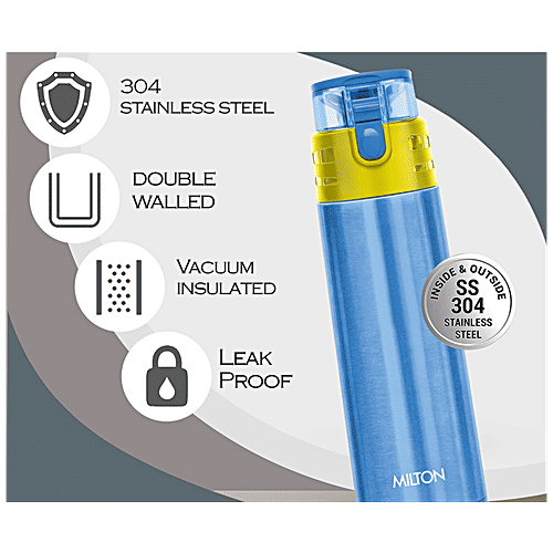 Milton Water Flask - Insulated Thermosteel, Blue, Atlantis, 750 ml (1 pc) 