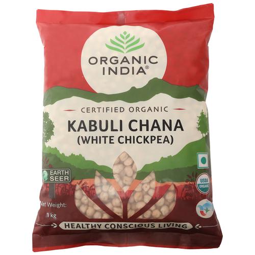 Organic India Kabuli Chana/Chickpea - White, Nutrient-Rich, Healthy, 1 kg Pouch 
