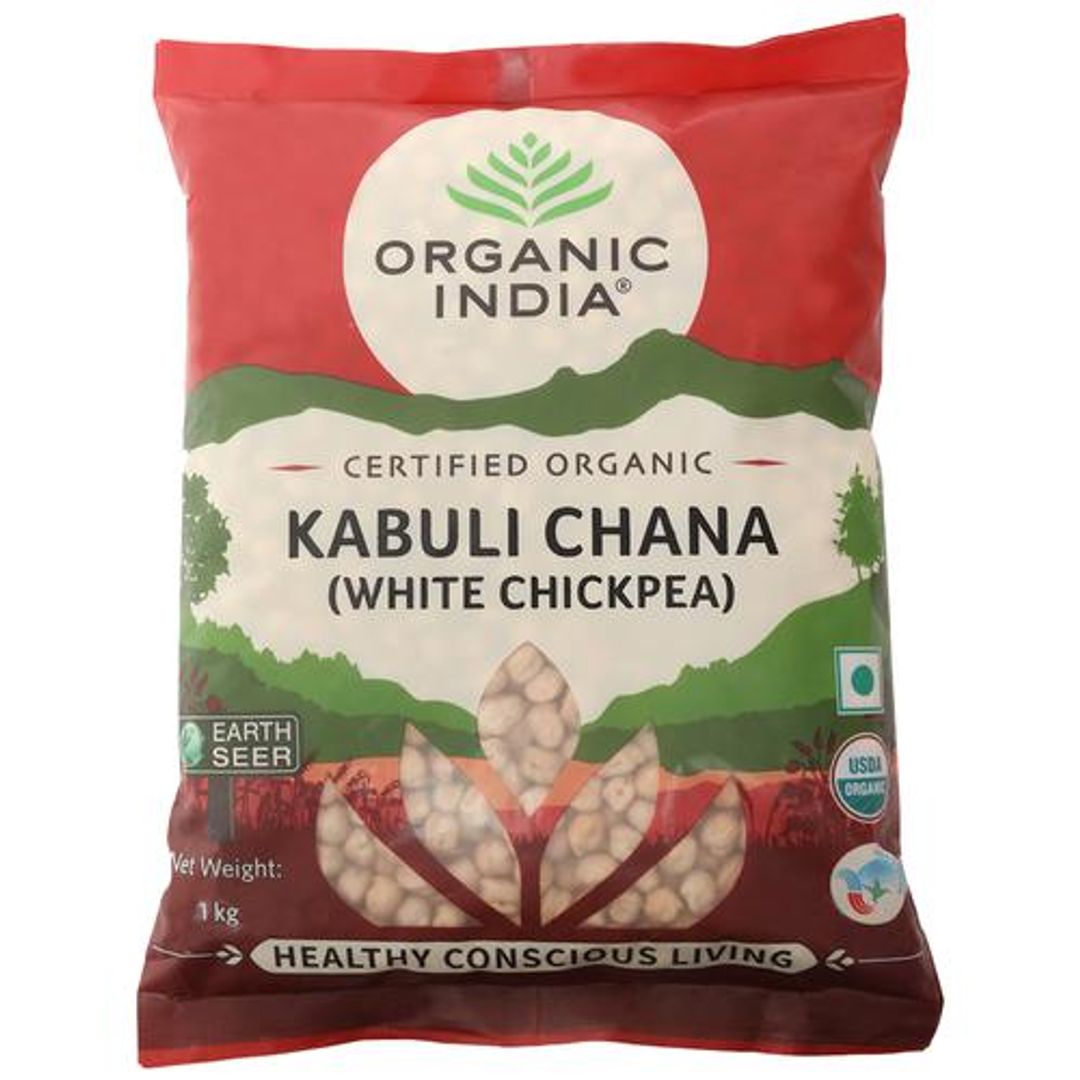 Organic India Kabuli Chana/Chickpea - White, Nutrient-Rich, Healthy, 1 kg Pouch