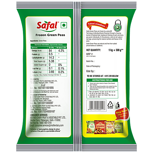 Buy Safal Frozen Green Peas Natural, No Preservatives Online at Best
