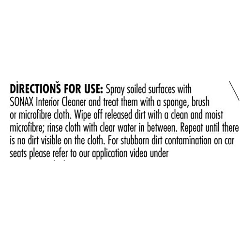 Sonax Car Interior Cleaner - Removes Tough Stains & Dirt, 500 ml