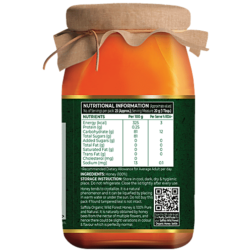 Buy Saffola Organic Wild Forest Honey NMR Tested, 100 Pure Online at