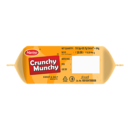 Marino Crunchy Munchy Biscuits - Sweet & Salt, Light & Crisp Teatime Snack, 64 g