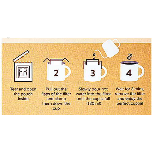 THIRD WAVE COFFEE Wake Me Up Blend Easy Arabica Dark Roast - Bold & Intense Flavour, 11 g (10 Bags x 11 g Each)