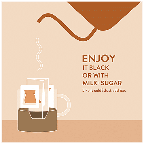 THIRD WAVE COFFEE Wake Me Up Blend Easy Arabica Dark Roast - Bold & Intense Flavour, 11 g (10 Bags x 11 g Each)